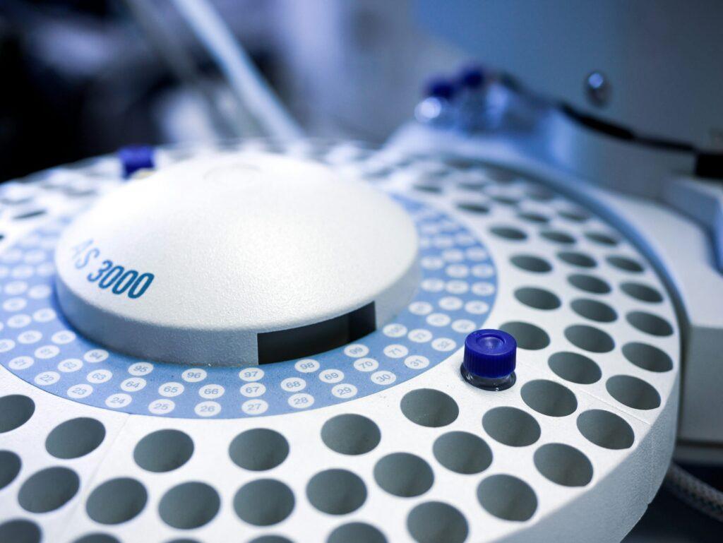 Analytical testing instrument used for spectroscopy and material characterization in laboratory quality control and research.