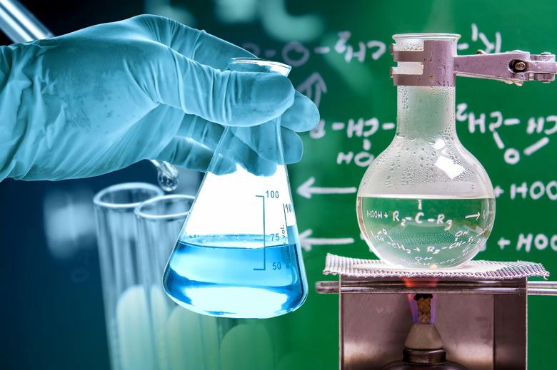 Scientist analyzing chemical additives and stabilizers in laboratory environment