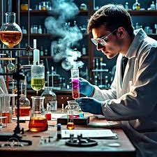 Scientist conducting thermal degradation experiments on chemical materials