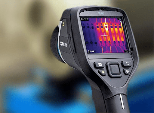 Infrared thermography IR imaging instrument used for non-contact thermal mapping, temperature distribution analysis, and heat flow assessment in materials and devices