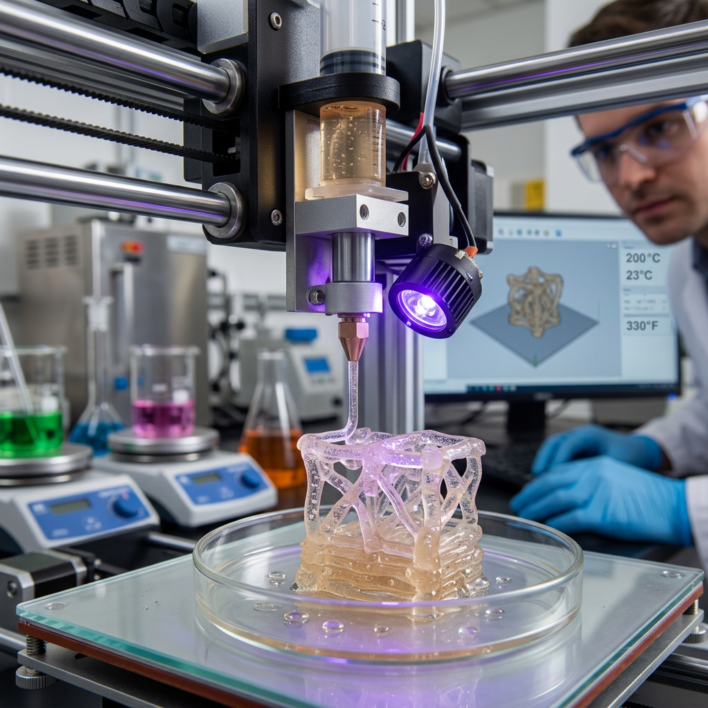 Bioprinting at materials metric