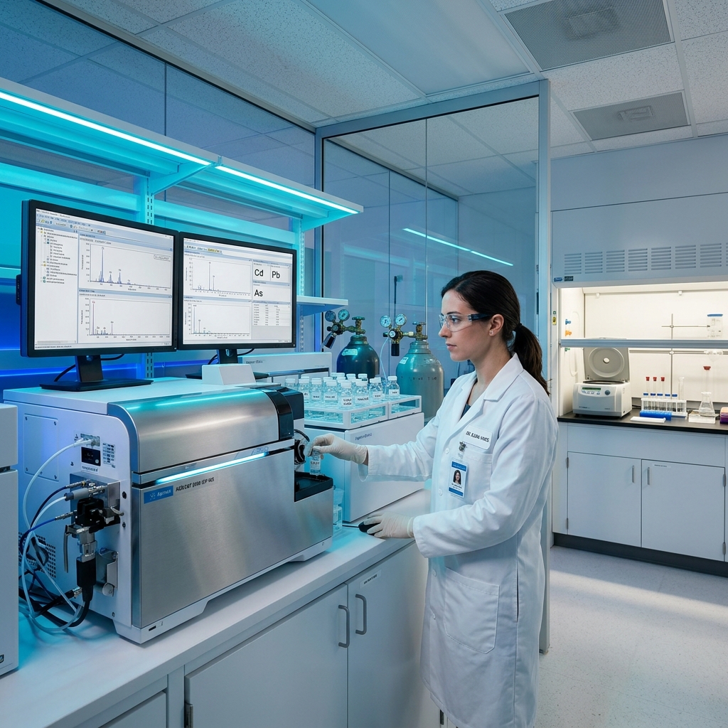 Trace metal analysis services laboratory at Materials Metric using ICP-MS